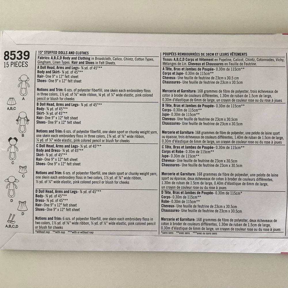 Simplicity 8539 Sewing Pattern - Picture 5 of 5